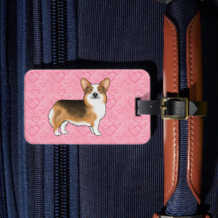 Etiqueta Para Maletas Corgi Galés de Pembroke Pelirrojo Ama Rosa