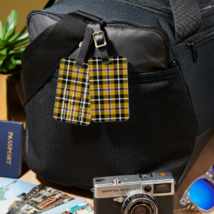 Etiqueta Para Maletas Cornish National Tartan Yellow and Black Planteado