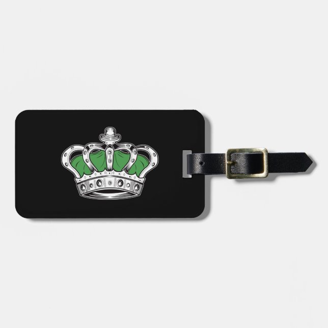 Etiqueta Para Maletas Corona - Verde (Frente Horizontal)