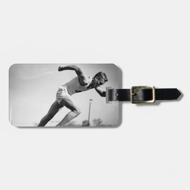Etiqueta Para Maletas Corredor masculino (Frente Horizontal)