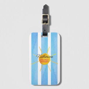 Etiqueta Para Maletas Corredora Madre Amarillo Acuarela Sol 