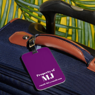 Etiqueta Para Maletas Correo electrónico personalizado con monograma Sim