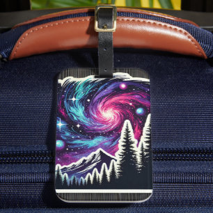 Etiqueta Para Maletas Cosmic Forest: Galaxy Meets Nature