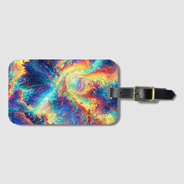 Etiqueta Para Maletas Cosmic Reaction - Vibrant and Colorful Abstract