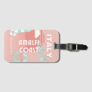 Etiqueta Para Maletas Costa Amalfitana, arte de viajes, Pastel