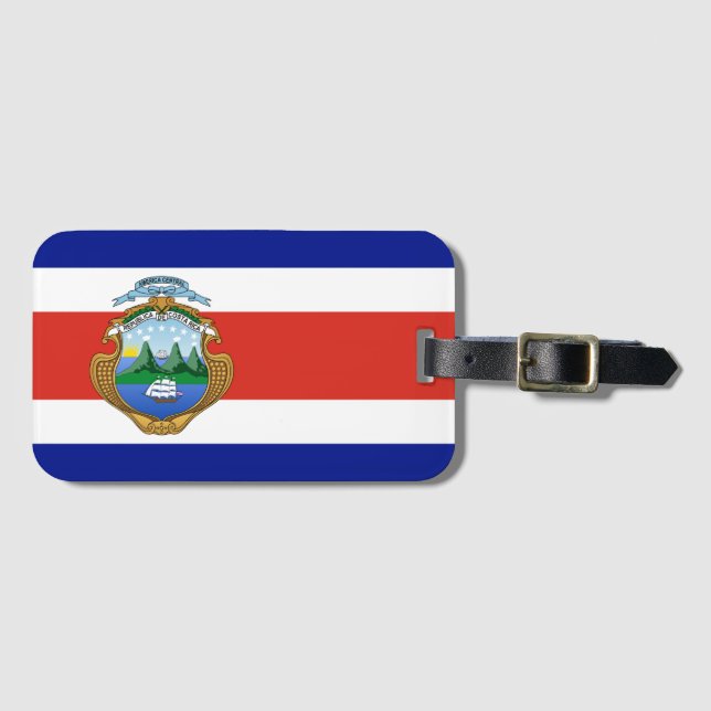 Etiqueta Para Maletas Costa Rica (escudo de armas/bandera) (Anverso horizontal)