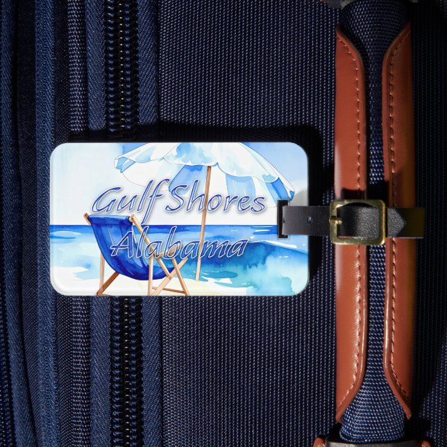Etiqueta Para Maletas Costas del Golfo, Alabama (Anverso In situ 4)