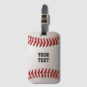 Etiqueta Para Maletas Costura de béisbol softball con texto personalizad