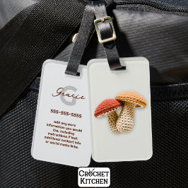 Etiqueta Para Maletas Coszy Cottagecore Crochet Mushroom Monograma