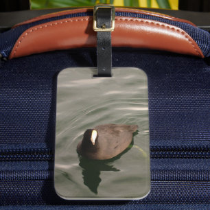 Etiqueta Para Maletas Coto americano de pájaro blanco y negro