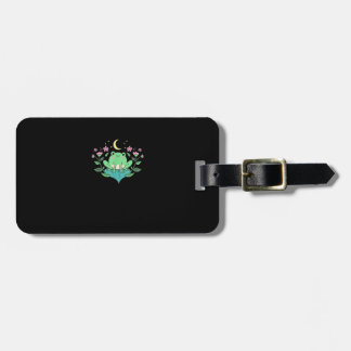 Etiqueta Para Maletas Cottagecore Goblincore Flores Luna Bosque Rana Mu