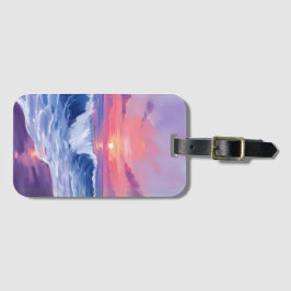 Etiqueta Para Maletas Cotton Candy Cove | Pink Ocean Watercolor Painted