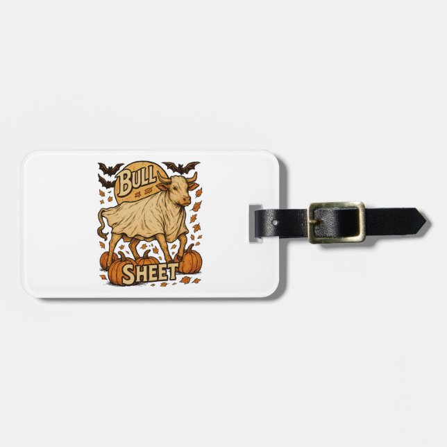 Etiqueta Para Maletas Cow Bull Sheet Halloween (Frente Horizontal)