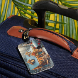 Etiqueta Para Maletas Cozy Christmas Cabin Winter Wonderland