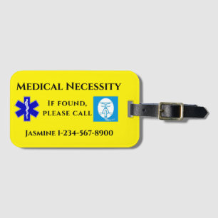 Etiqueta Para Maletas CPAP de texto negro amarillo
