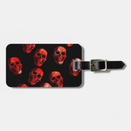 Etiqueta Para Maletas cráneos, negro rojo