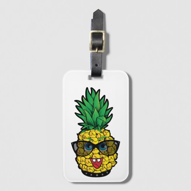 Etiqueta Para Maletas Crazy Pineapple (Anverso vertical)