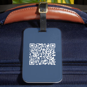 Etiqueta Para Maletas Crea un código QR escaneable   Azul marino desvane