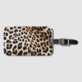 Etiqueta Para Maletas Cream Black Leopard Print
