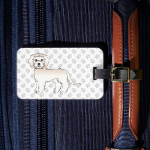 Etiqueta Para Maletas Cream Mini Goldendoodle Cute Cartog Perro y texto