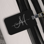 Etiqueta Para Maletas Crear Su Propio Monograma Personalizado Y Script D<br><div class="desc">Crea tu propia etiqueta de equipaje personalizada con el nombre y el monograma manuscritos de tu personalizado. Para editar esta plantilla de diseño, cambie los campos de texto como se muestra arriba. Puede agregar fácilmente más texto o imágenes, fuentes personalizares y colores. ¡Trate o haga el regalo perfecto para la...</div>