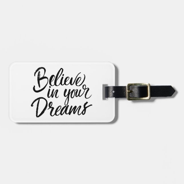 Etiqueta Para Maletas Cree en sus sueños (Frente Horizontal)
