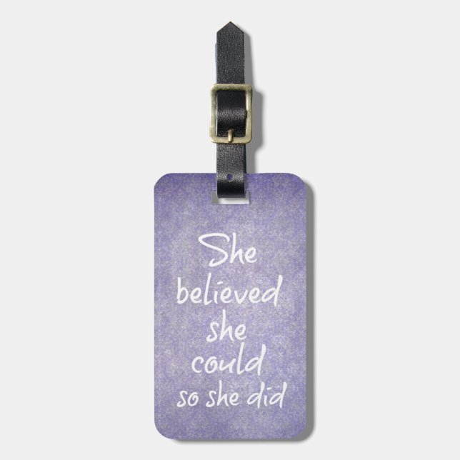 Etiqueta Para Maletas Creía que podía, así que citó (Frente Vertical)