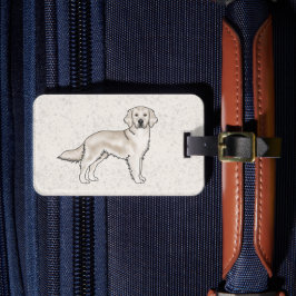 Etiqueta Para Maletas Crema inglesa Golden Retriever Cute Cartog Dog