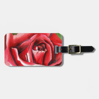 Etiqueta Para Maletas Crimson Red Rose original acuarela