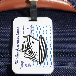 Etiqueta Para Maletas Crucero de Aniversario de Boda PERSONALIZAR