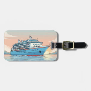 Etiqueta Para Maletas Crucero en el océano