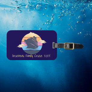 Etiqueta Para Maletas Crucero Familiar Atardecer Personalizado