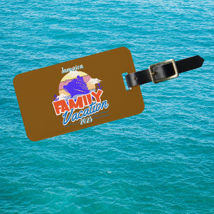 Etiqueta Para Maletas Crucero Familiar Brown/Blue Vacaciones Personaliza