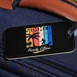 Etiqueta Para Maletas Crucero Familiar Verano Negro