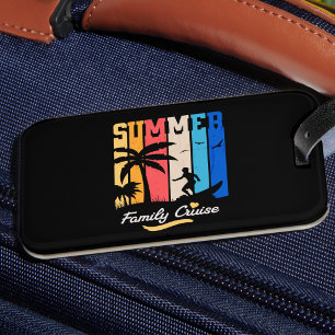 Etiqueta Para Maletas Crucero Familiar Verano Negro