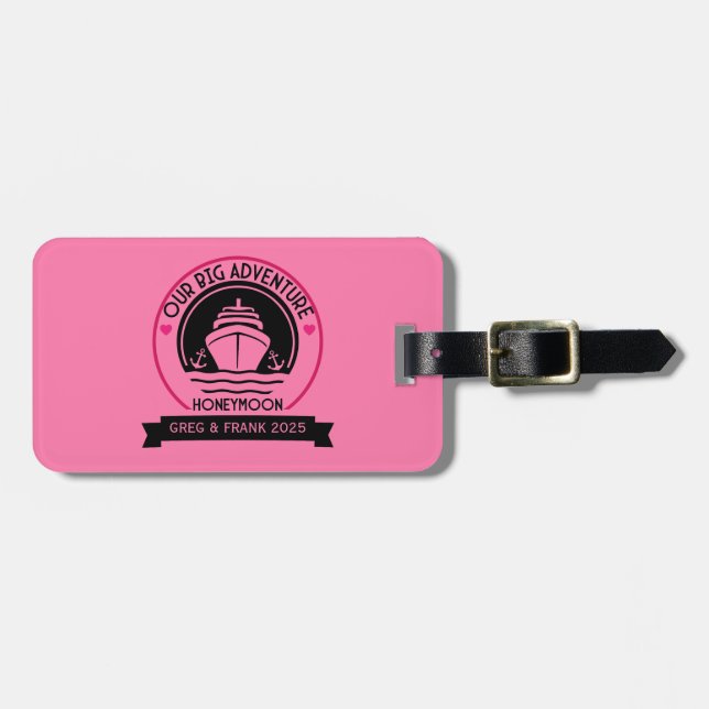 Etiqueta Para Maletas Cruceros de luna de miel (Frente Horizontal)