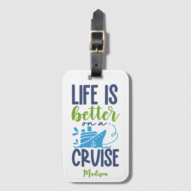 Etiqueta Para Maletas Cruceros de nombres personalizados (Anverso vertical)
