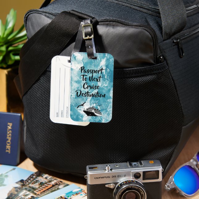 Etiqueta Para Maletas Cruise Destination Passport Holder (Anverso & Reverso)