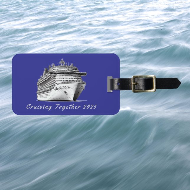 Etiqueta Para Maletas Cruising Together Blue Personalize (Subido por el creador)