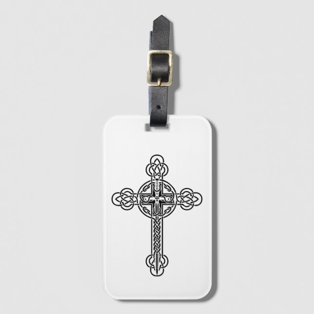 Etiqueta Para Maletas Cruz celta (Anverso vertical)