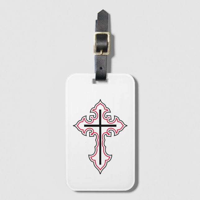 Etiqueta Para Maletas Cruz cristiana (Anverso vertical)