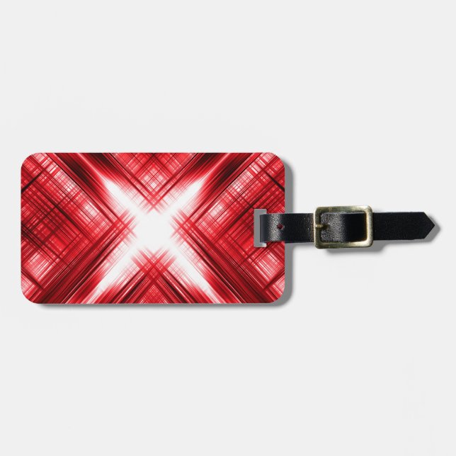 Etiqueta Para Maletas Cruz de líneas rojas (Frente Horizontal)