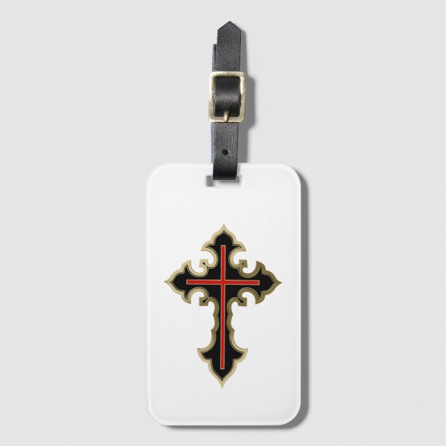 Etiqueta Para Maletas Cruz de Oro (Anverso vertical)