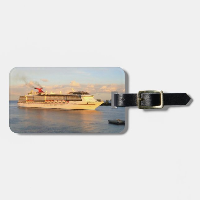 Etiqueta Para Maletas Cruzando hacia Nassau personalizado (Frente Horizontal)