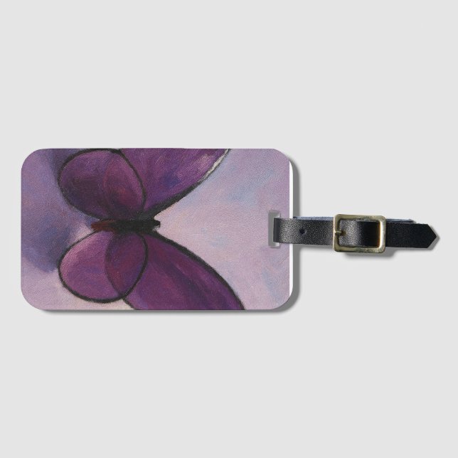 Etiqueta Para Maletas Cuaderno de Mariposa (Anverso horizontal)