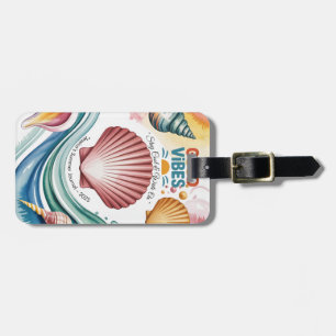 Etiqueta Para Maletas Cuaderno tropical de ondas de verano