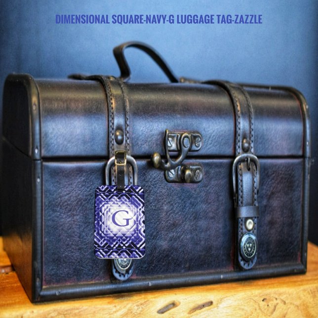 Etiqueta Para Maletas Cuadrado dimensional-Navy-G (Subido por el creador)