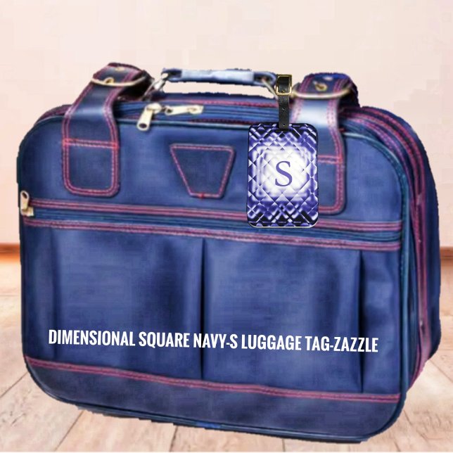 Etiqueta Para Maletas Cuadrado dimensional-Navy-S (Subido por el creador)