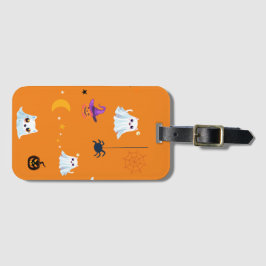 Etiqueta Para Maletas Cuadros Gato Fantasma Halloween calabaza fiestas r