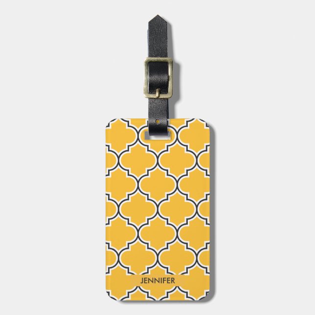 Etiqueta Para Maletas Cuatrefoil amarillo (Frente Vertical)